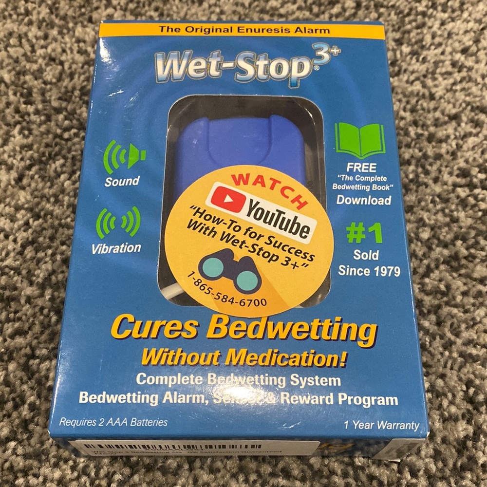 Brand new wet-stop 3+ cures bed wetting